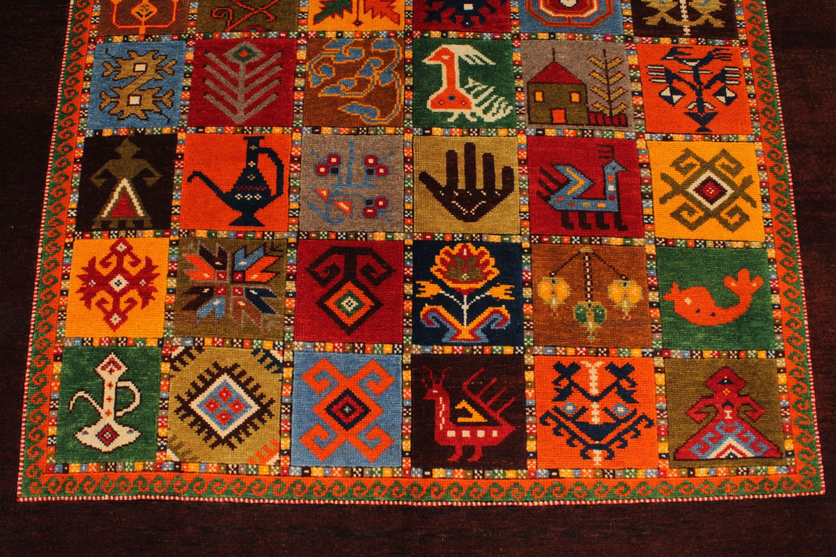 6x9 Multicolor Turkish Tribal Rug