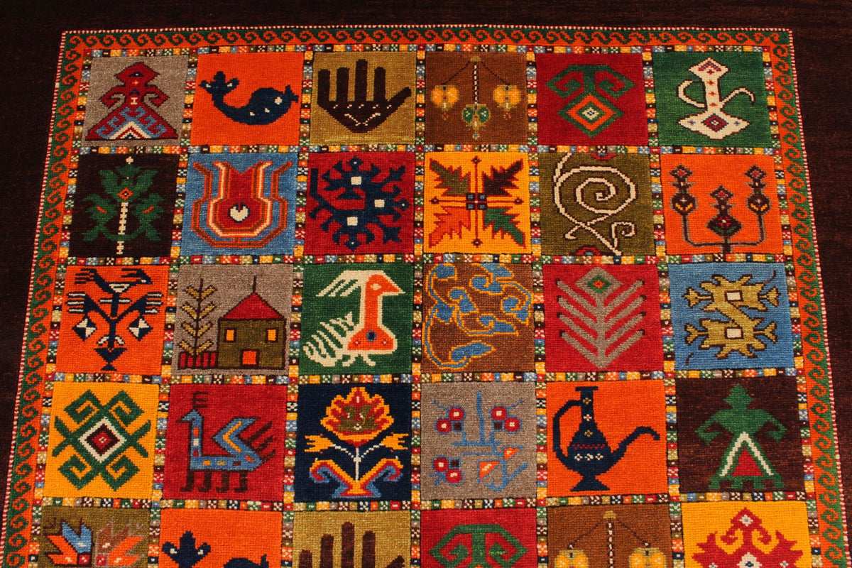6x9 Multicolor Turkish Tribal Rug