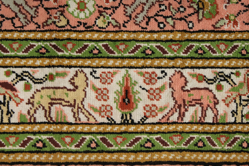 3x5 Pink and Ivory Turkish Traditional Rug