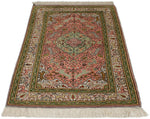 3x5 Pink and Ivory Turkish Traditional Rug