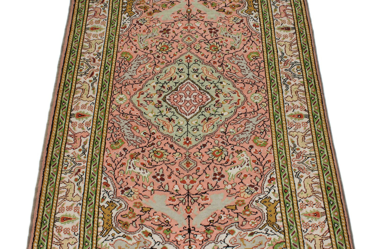3x5 Pink and Ivory Turkish Traditional Rug