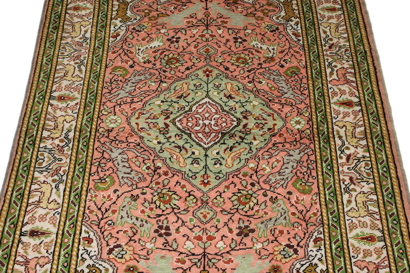 3x5 Pink and Ivory Turkish Traditional Rug
