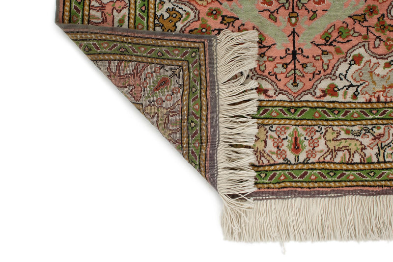 3x5 Pink and Ivory Turkish Traditional Rug