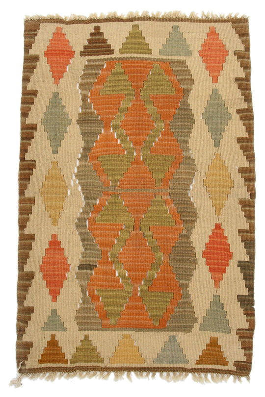 2x3 Multicolor Turkish Tribal Rug