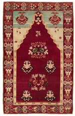 3x6 Red and Beige Turkish Tribal Runner