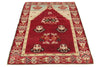 3x6 Red and Beige Turkish Tribal Runner