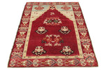 3x6 Red and Beige Turkish Tribal Runner