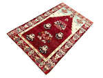 3x6 Red and Beige Turkish Tribal Runner