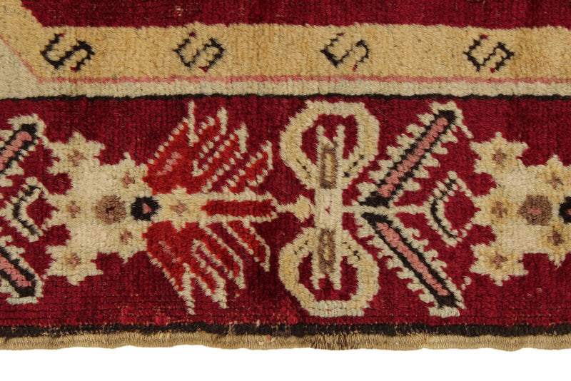 3x6 Red and Beige Turkish Tribal Runner