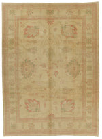 10x13 Ivory and Pink Turkish Traditional Rug