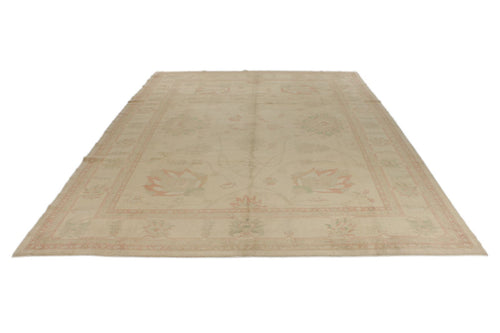 10x13 Ivory and Pink Turkish Traditional Rug