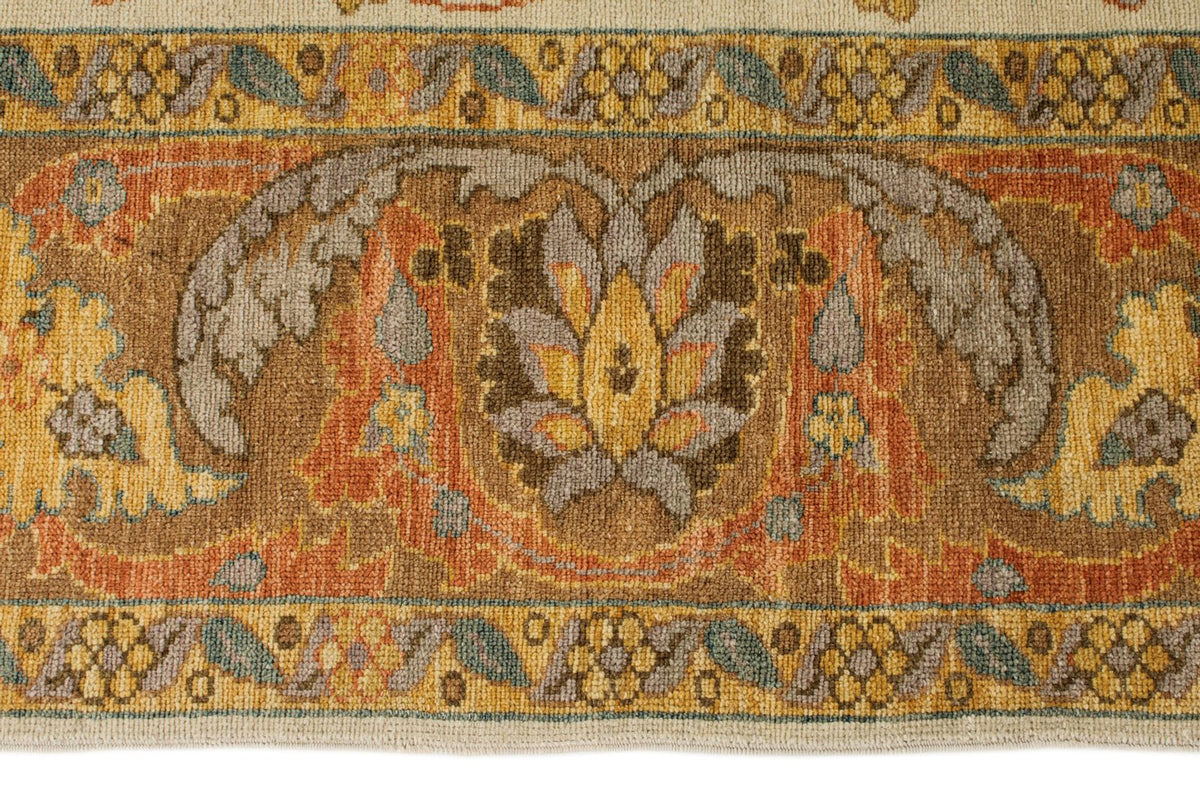 8x11 Beige and Light Rust Turkish Oushak Rug