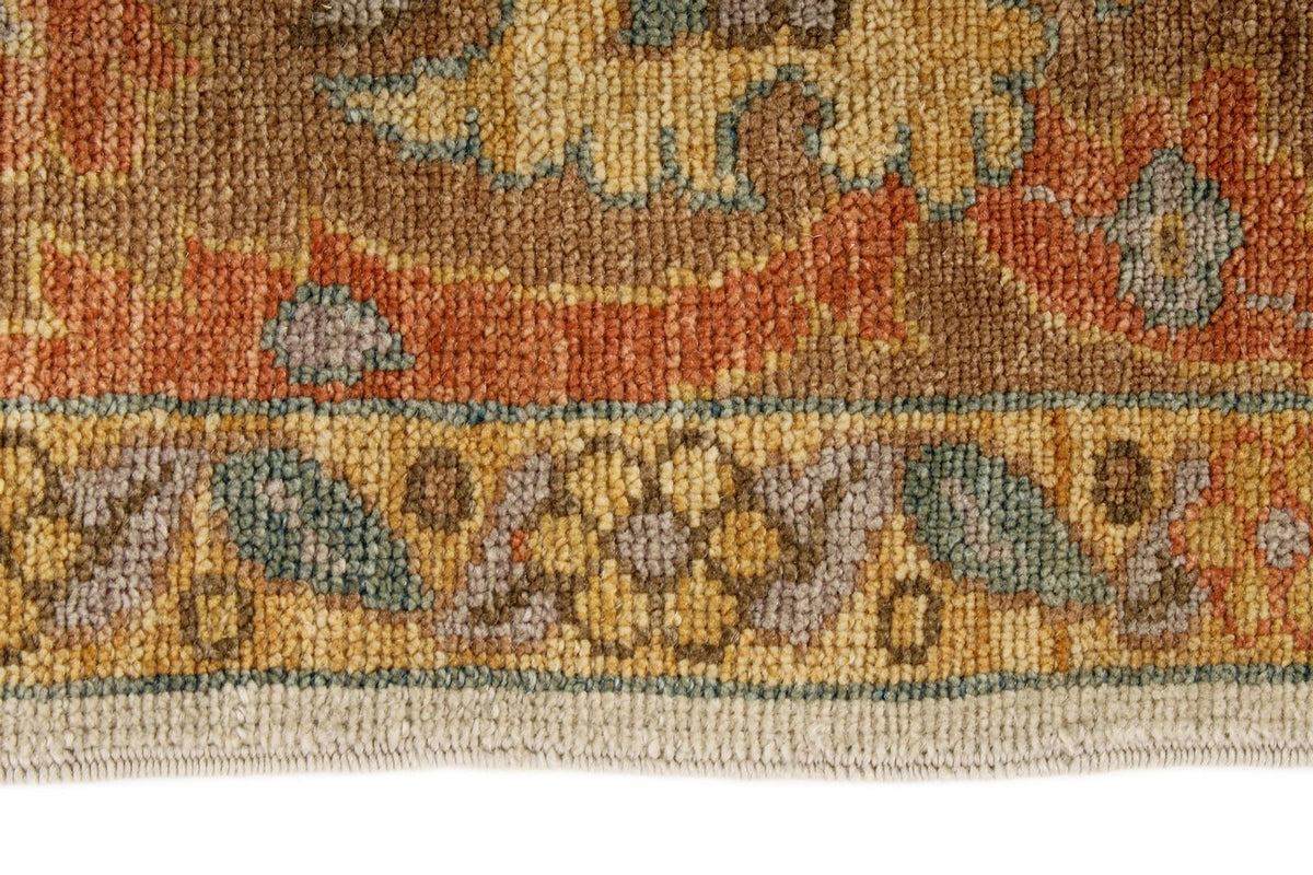 8x11 Beige and Light Rust Turkish Oushak Rug