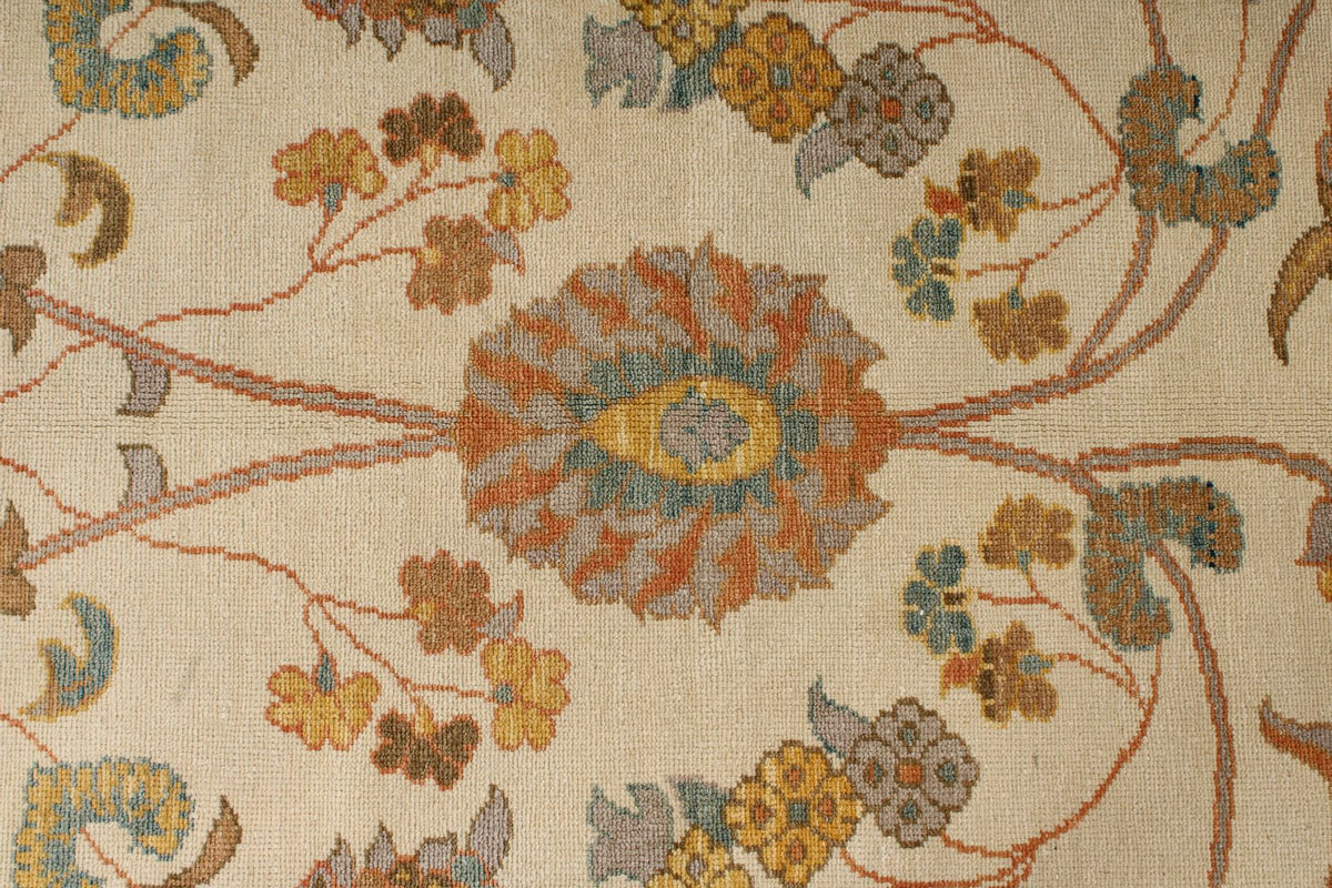 8x11 Beige and Light Rust Turkish Oushak Rug