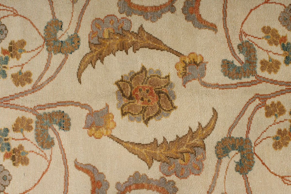 8x11 Beige and Light Rust Turkish Oushak Rug