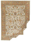 8x11 Beige and Rust Turkish Oushak Rug