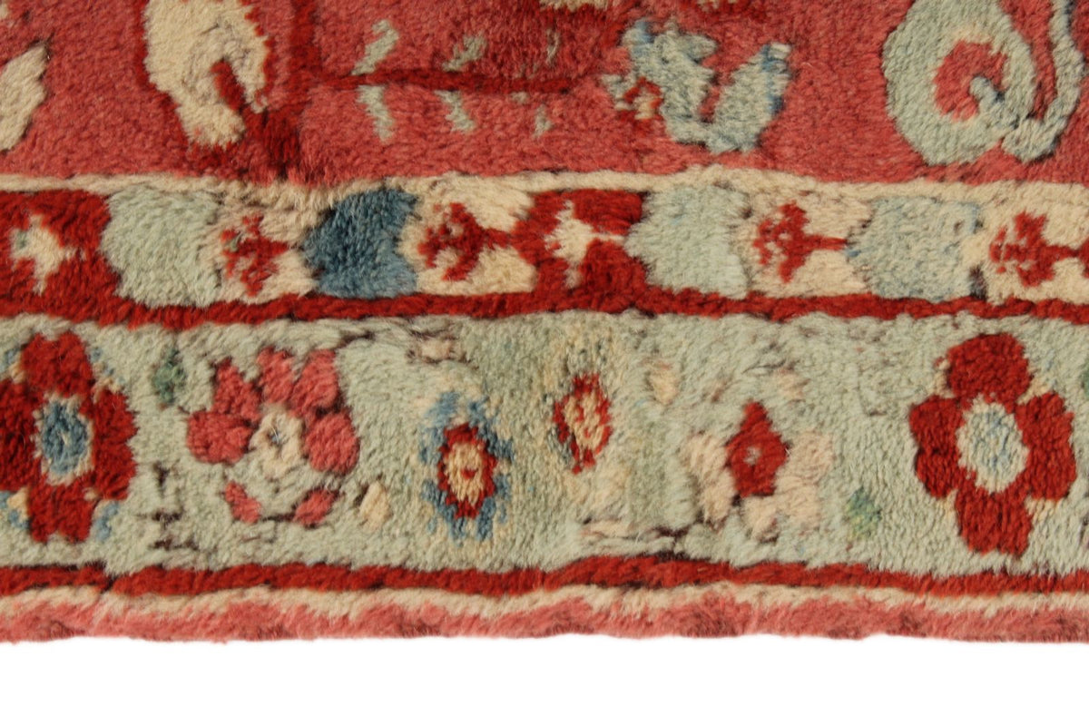 6x8 Gold and Red Turkish Tribal Rug