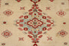 6x8 Gold and Red Turkish Tribal Rug