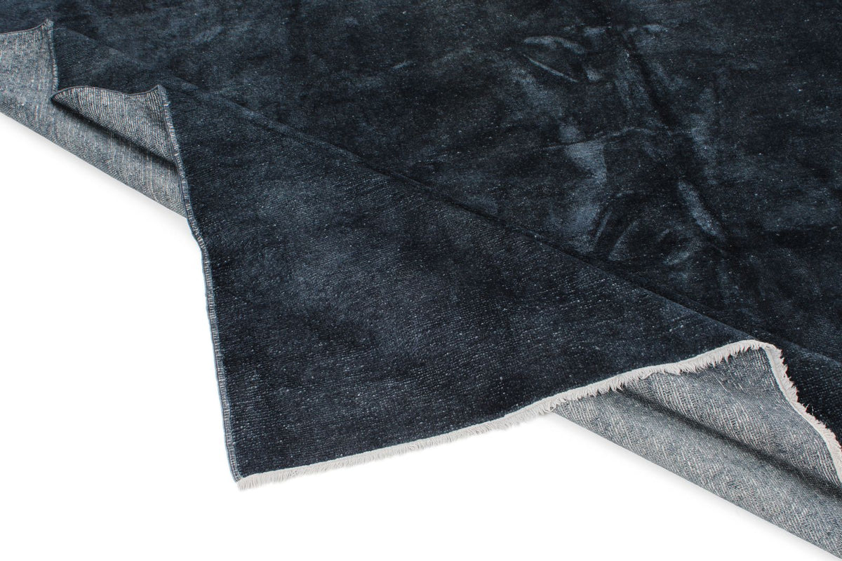 10x13 Navy and Navy Turkish Overdyed Rug