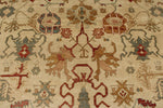 10x14 Ivory and Blue Turkish Oushak Rug