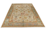 10x14 Ivory and Blue Turkish Oushak Rug