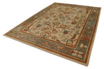 10x14 Ivory and Blue Turkish Oushak Rug