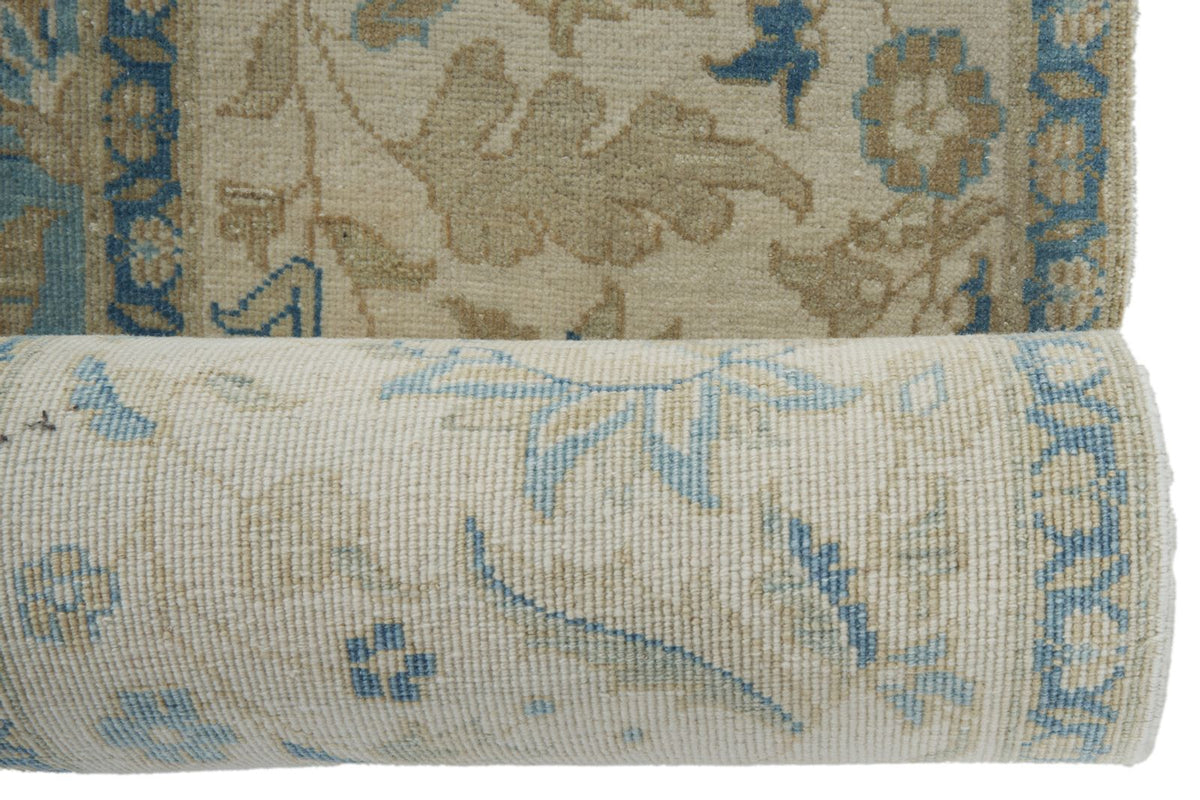 10x14 Light Blue and Ivory Turkish Traditional Rug