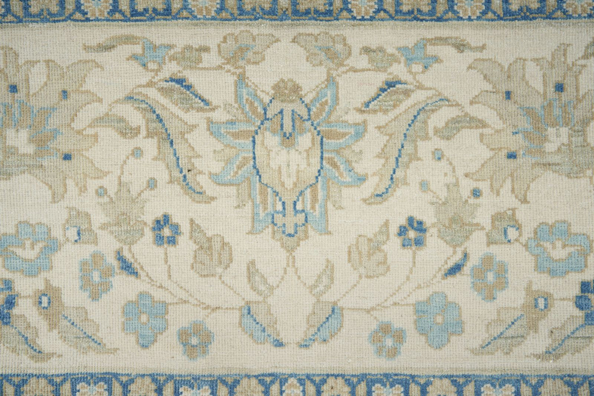 10x14 Light Blue and Ivory Turkish Traditional Rug