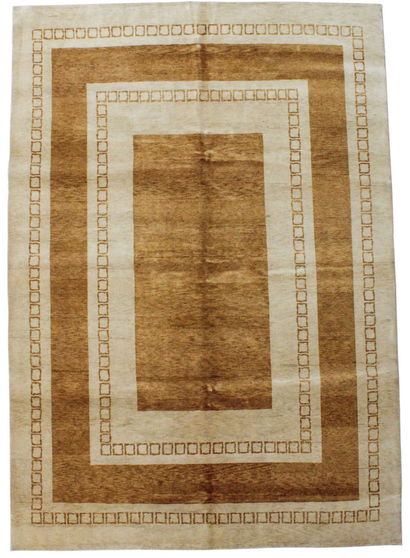 7x10 Gold and Ivory Modern Contemporary Rug
