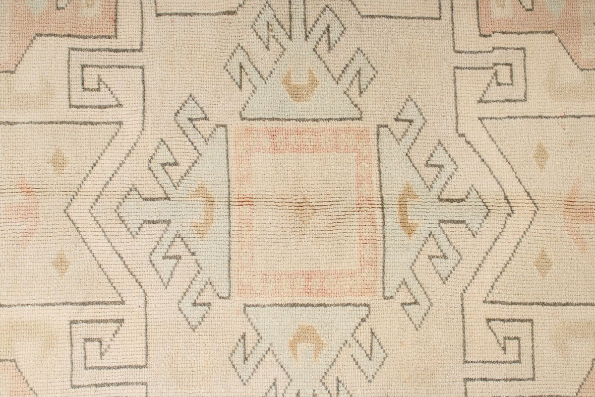 7x9 Light Blue and Ivory Turkish Milas Rug
