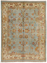 10x13 Blue and Gold Turkish Oushak Rug