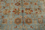 10x13 Blue and Gold Turkish Oushak Rug