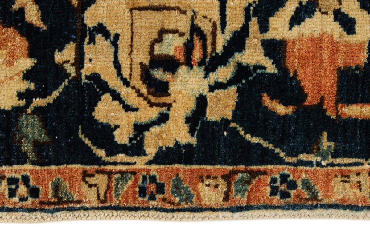 6x15 Ivory and Navy Turkish Traditional Runner