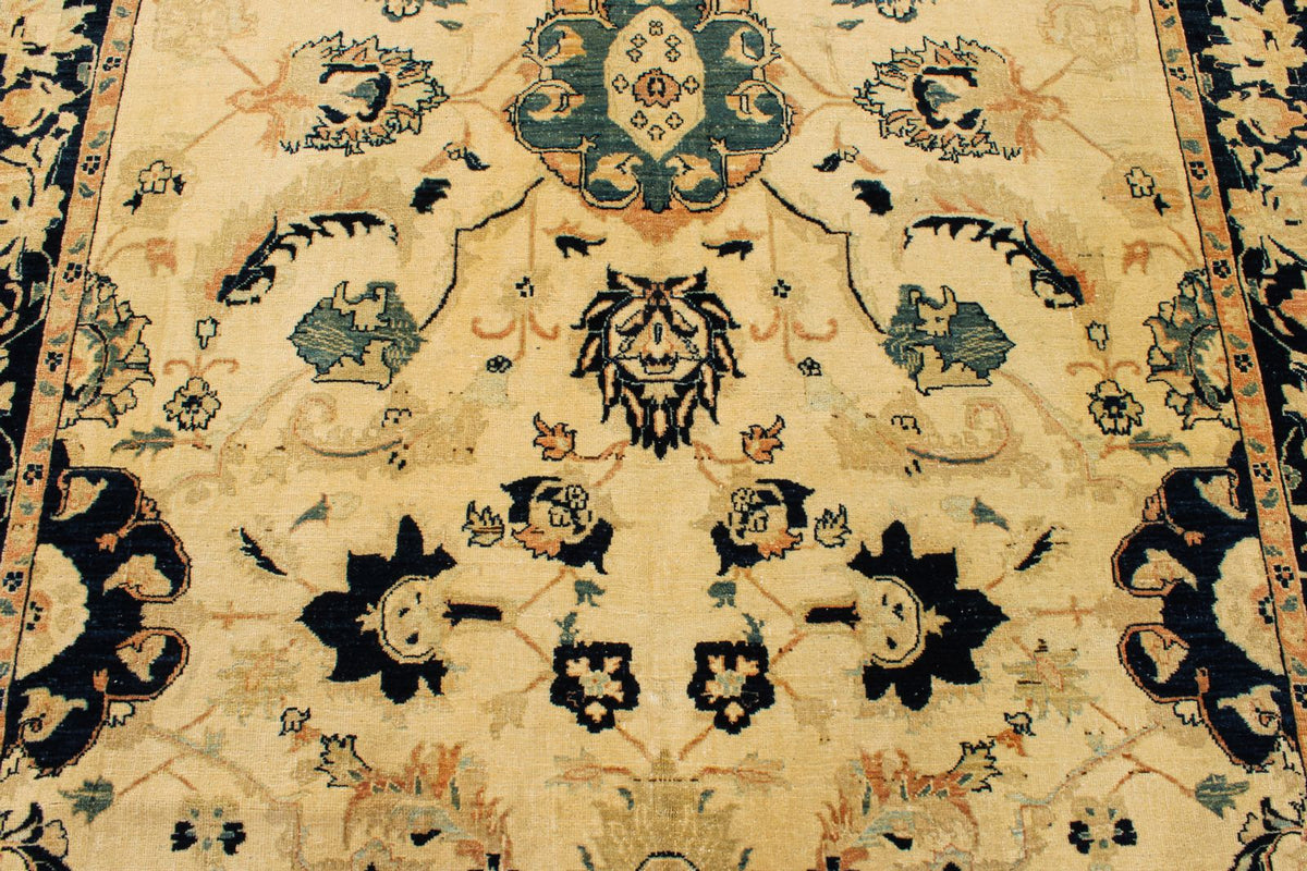 6x15 Ivory and Navy Turkish Traditional Runner