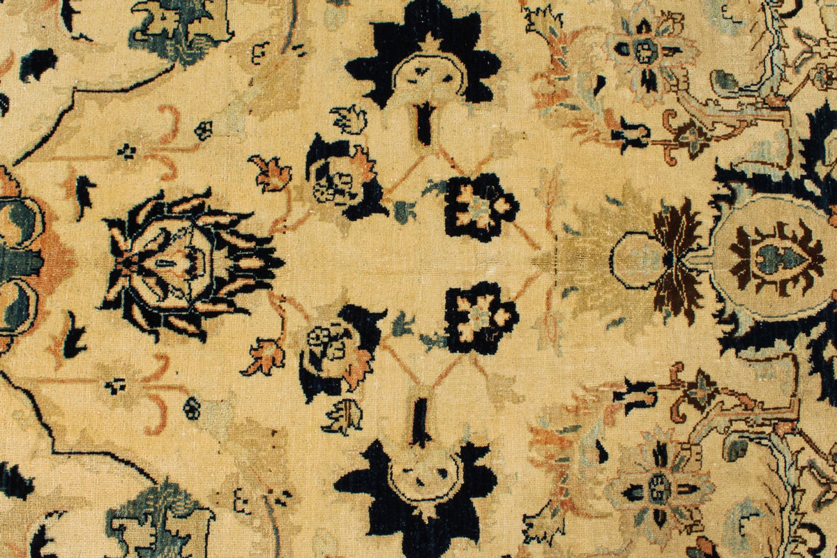 6x15 Ivory and Navy Turkish Traditional Runner