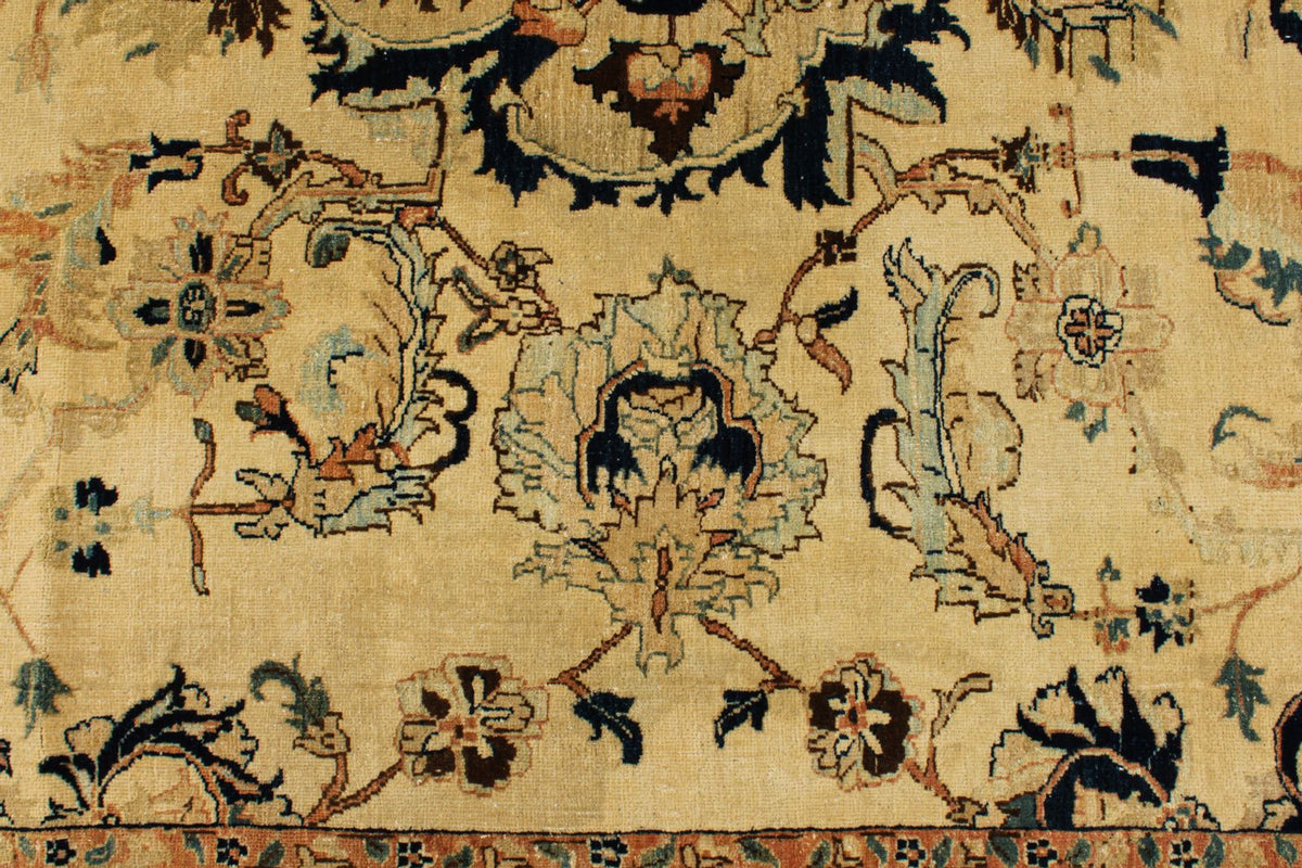 6x15 Ivory and Navy Turkish Traditional Runner