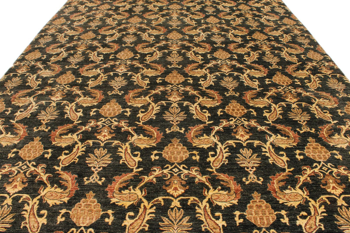 10x14 Gold and Green Modern Contemporary Rug