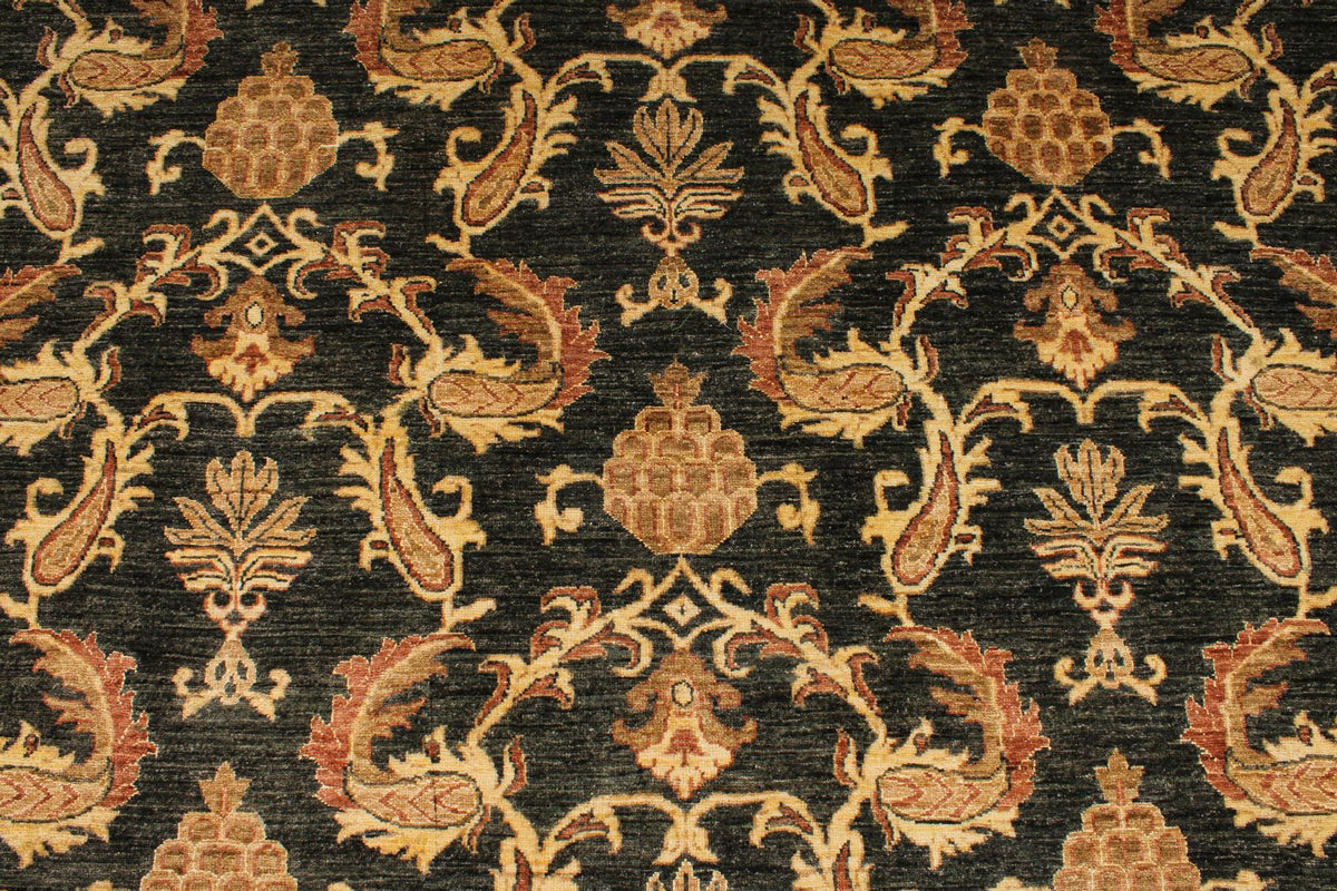 10x14 Gold and Green Modern Contemporary Rug