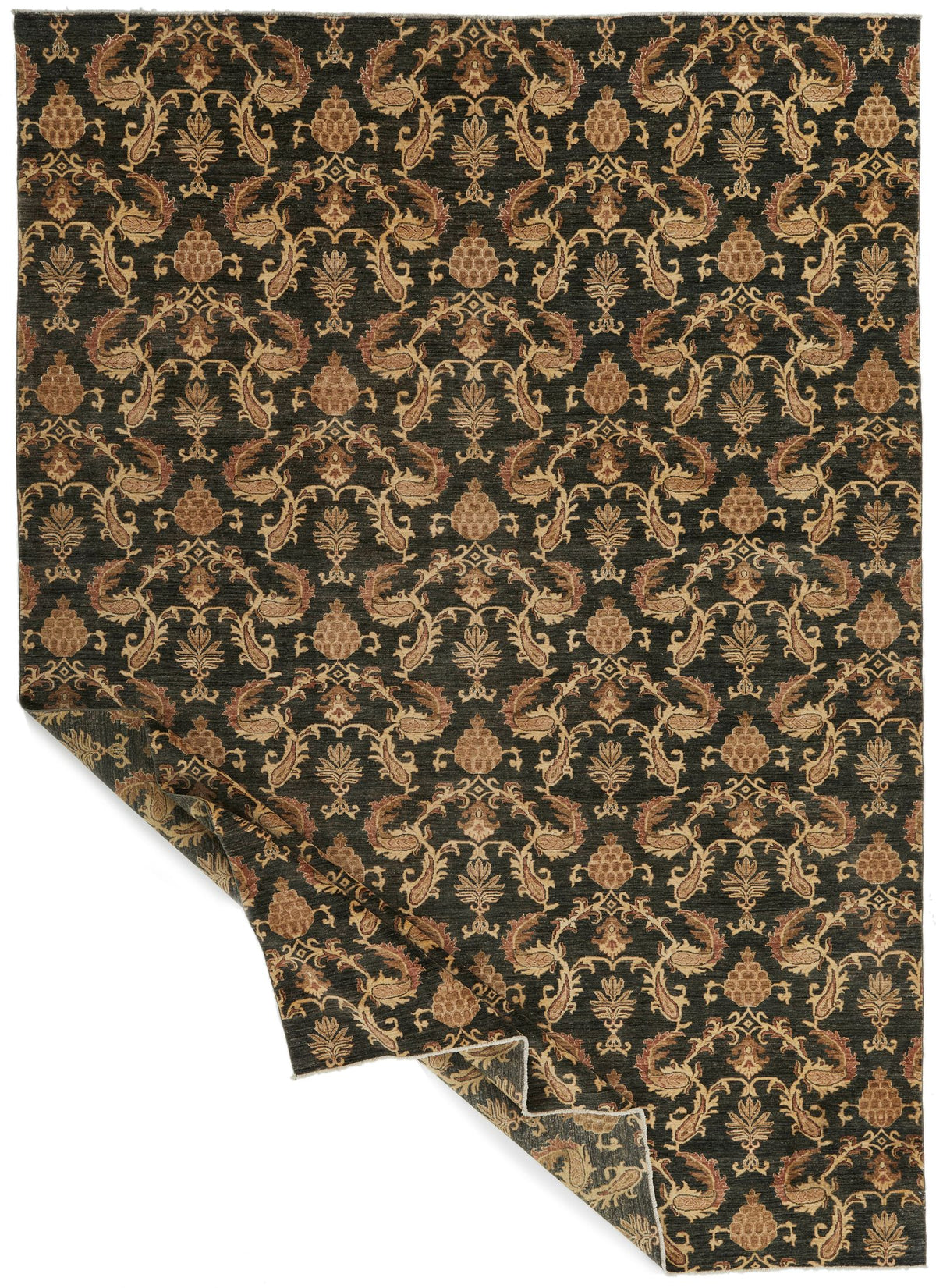 10x14 Gold and Green Modern Contemporary Rug