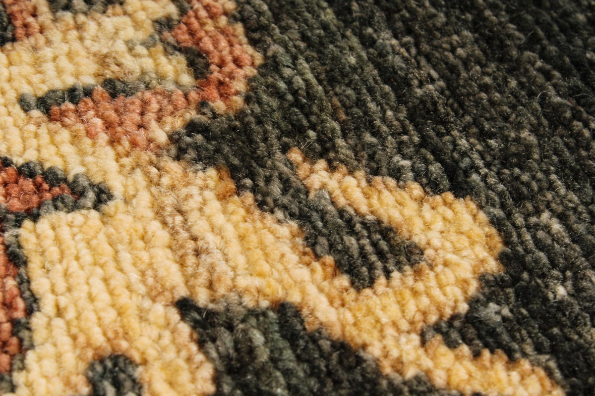 10x14 Gold and Green Modern Contemporary Rug