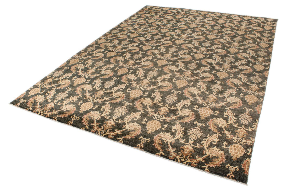 10x14 Gold and Green Modern Contemporary Rug