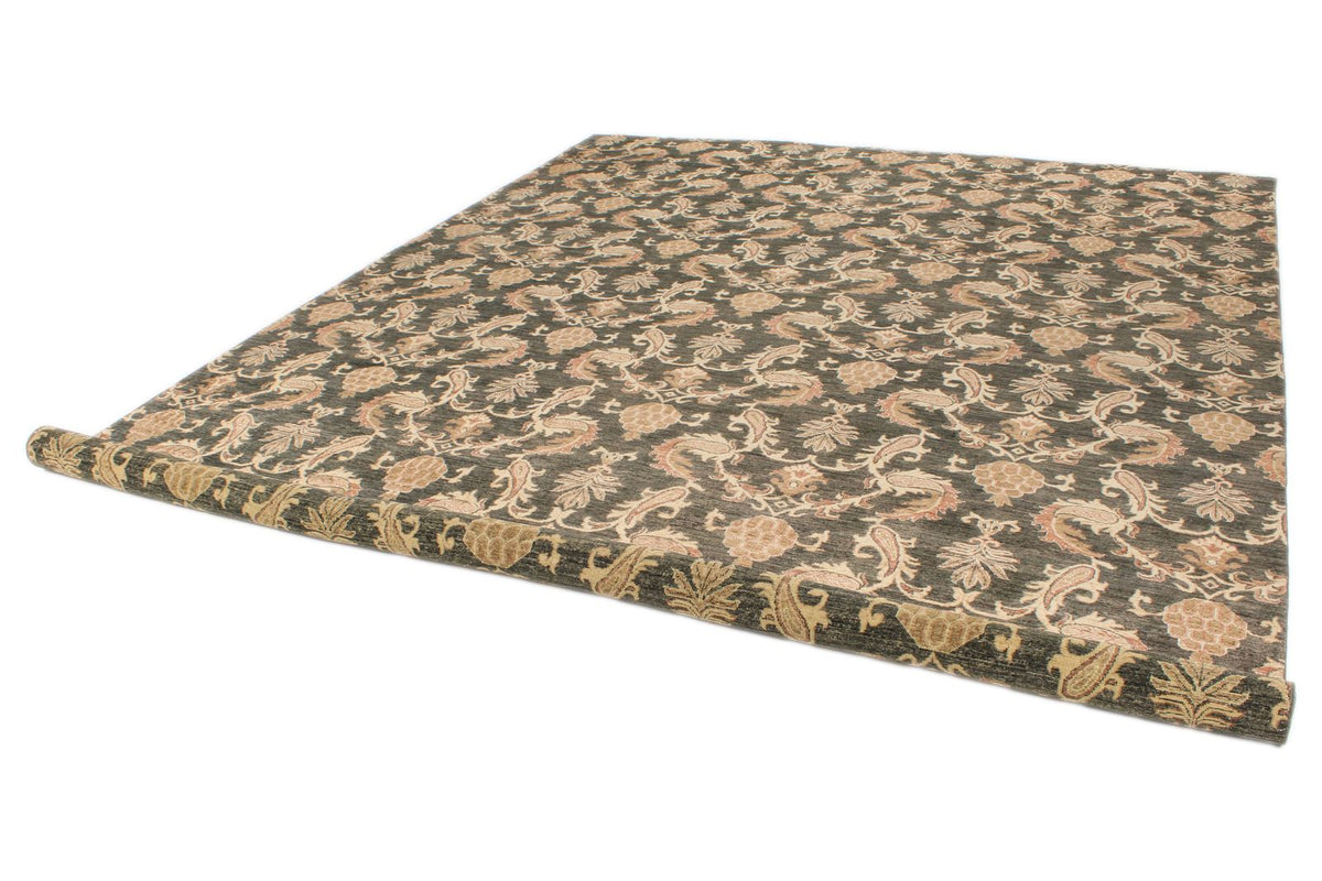 10x14 Gold and Green Modern Contemporary Rug