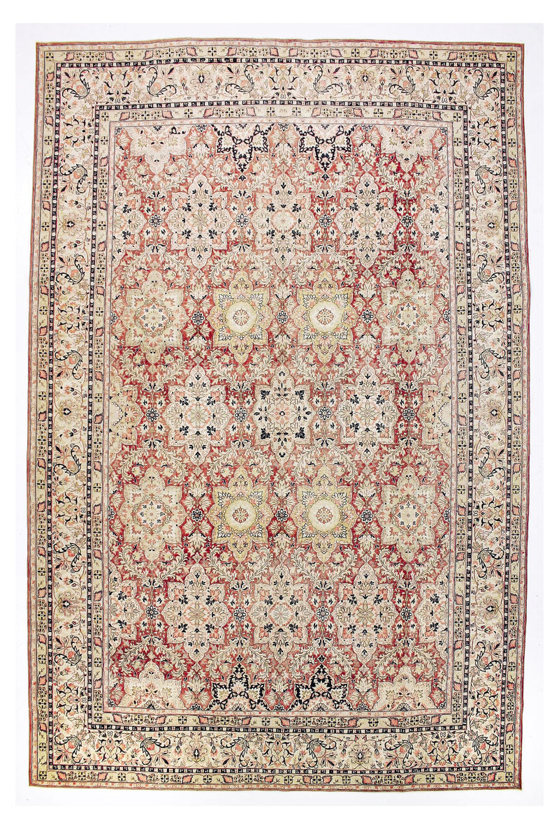 10x15 Burgundy and Gold Turkish Traditional Rug