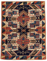 6x8 Multicolor Kazak Tribal Rug