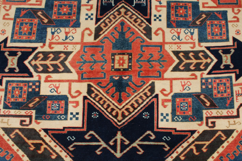 6x8 Multicolor Kazak Tribal Rug