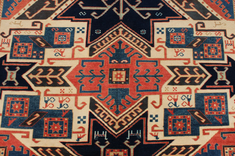 6x8 Multicolor Kazak Tribal Rug