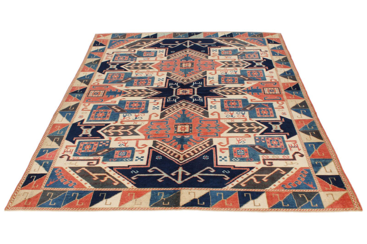 6x8 Multicolor Kazak Tribal Rug