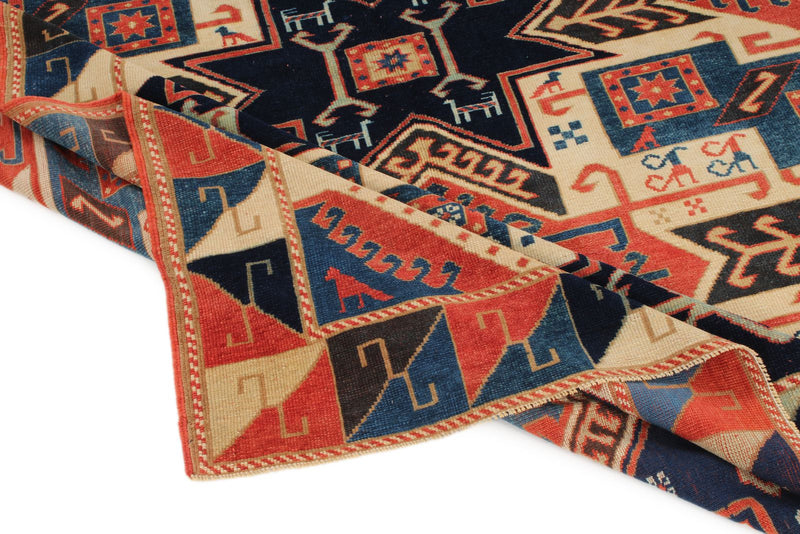 6x8 Multicolor Kazak Tribal Rug