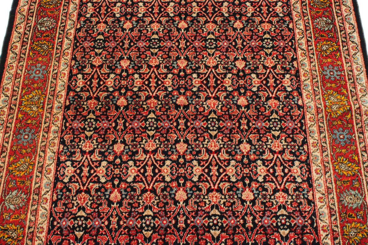 4x5 Navy and Red Traditional Rug