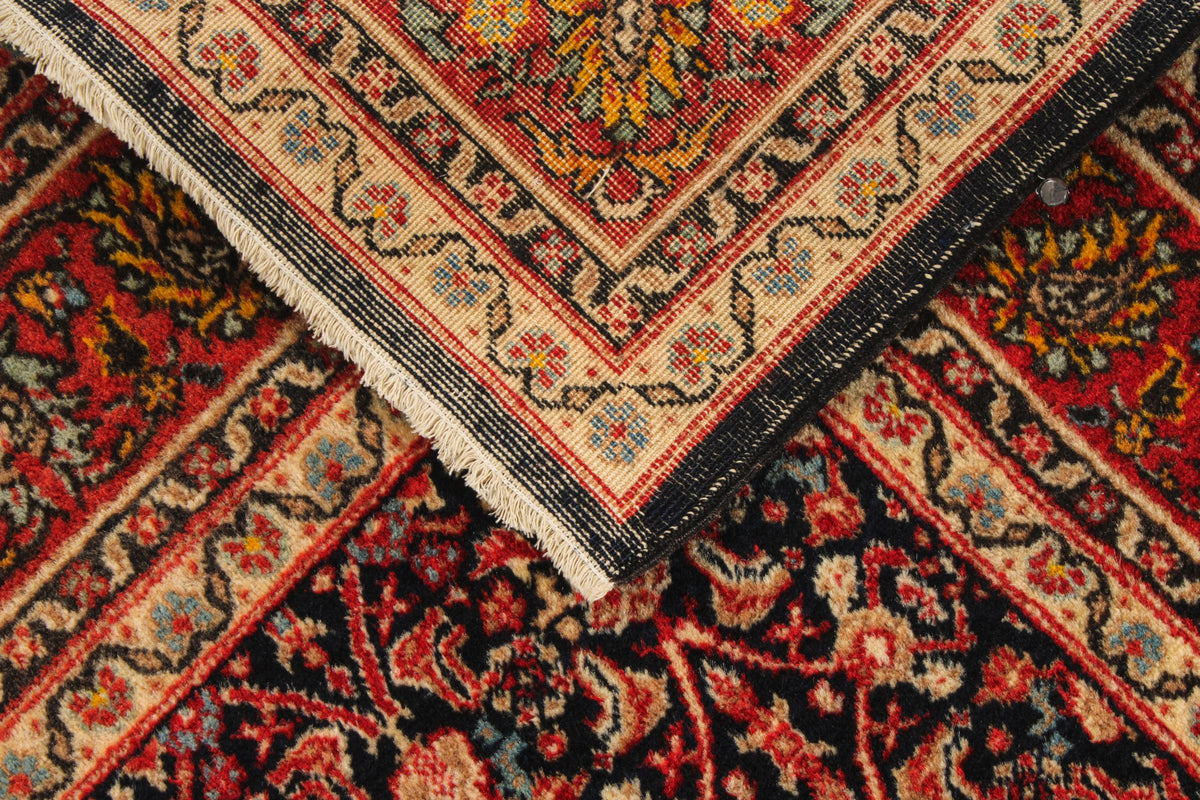 4x5 Navy and Red Traditional Rug
